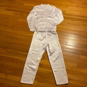 Vintage Kids White Silk Long Sleeve Set